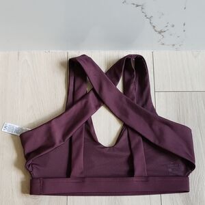 Nike Sports Bra Womens M Burgundy-Crush Indy Dri-fit Strappy-back Low-impact